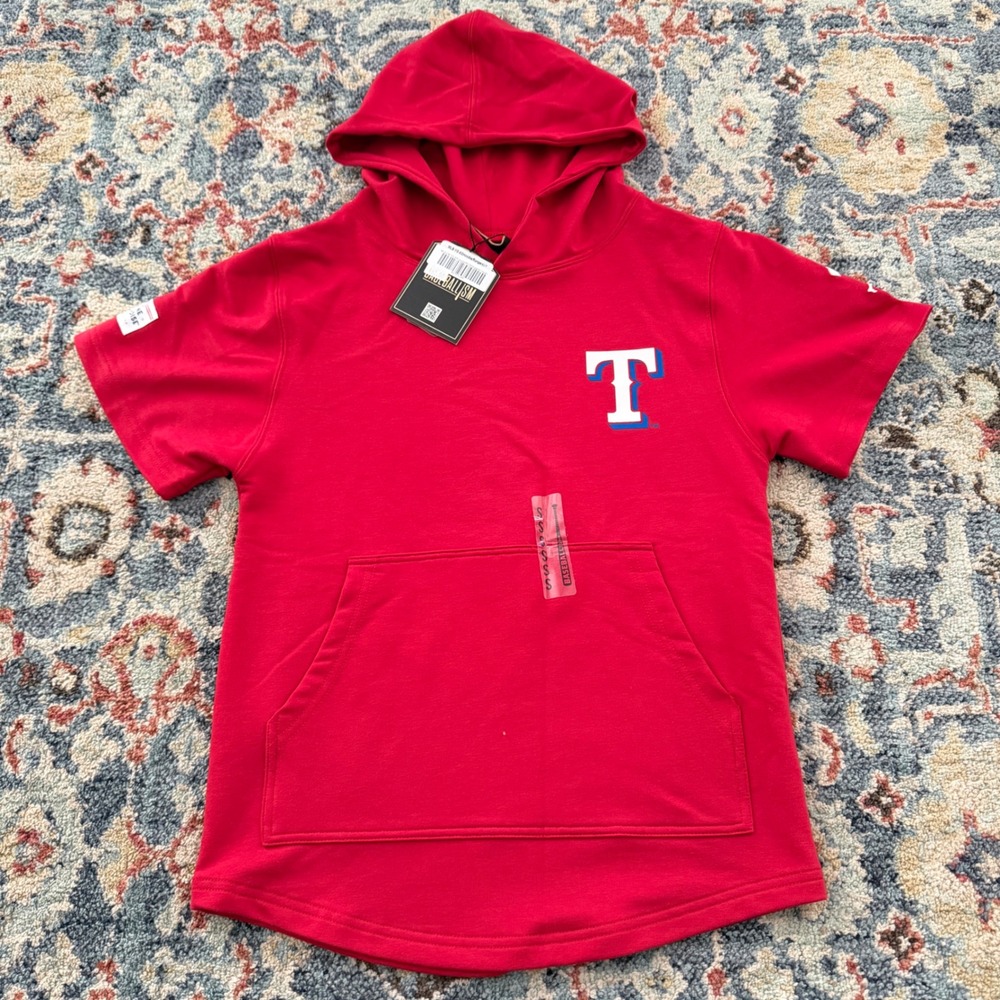 Baseballism Texas Rangers Hoodie Kids Small Red Short Sleeve MLB Sport NWT